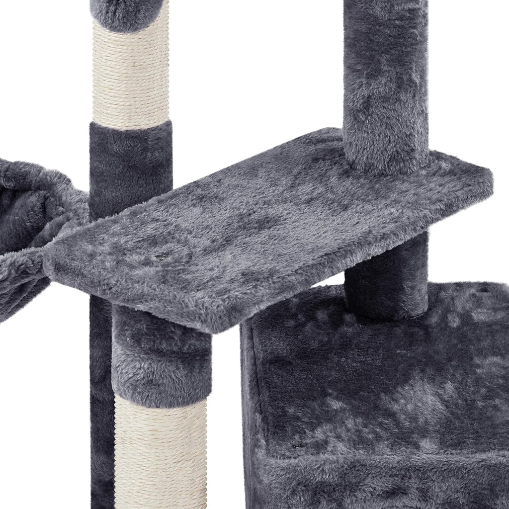 Cat Tree 33In Cat Tower, Multi-Level Cat Condo with Extra Scratch Boards and Sisal Posts as Kitty Activity Center